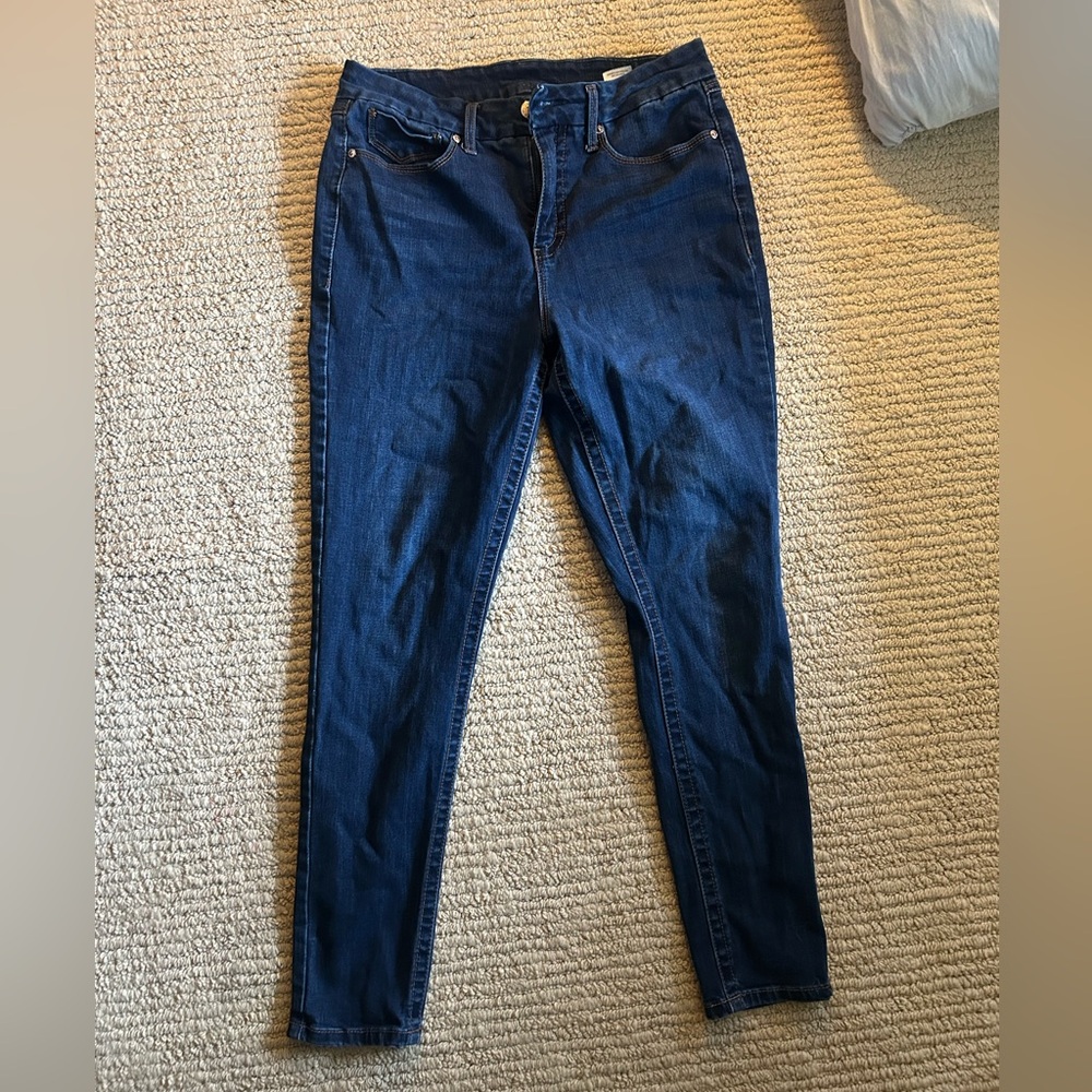 Seven7 Blue Skinny Jeans Dark Wash